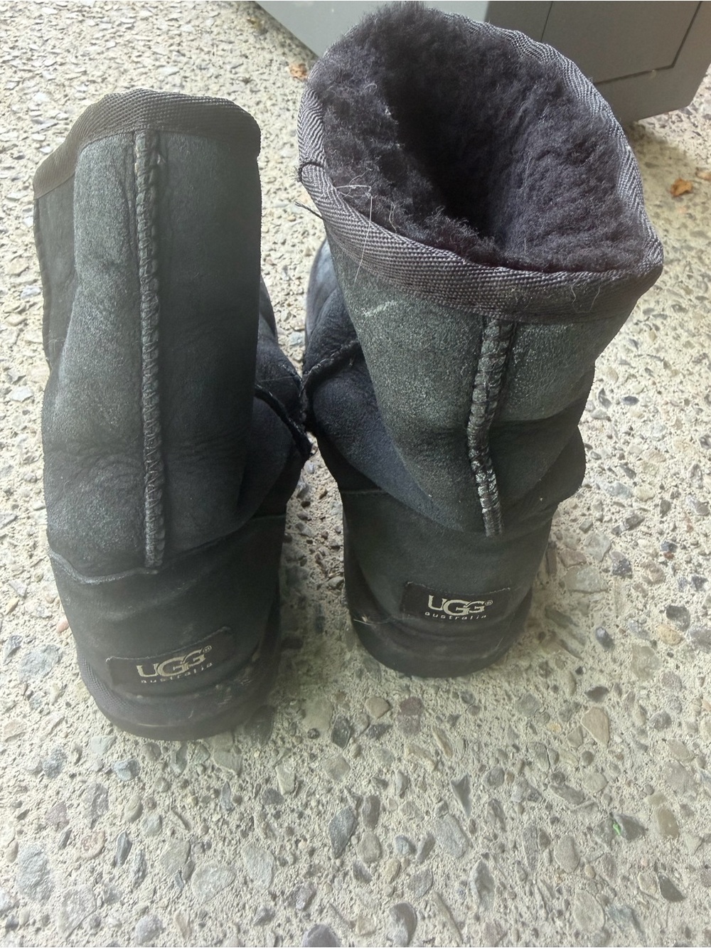 UGG Black Short Shearling Winter Boots